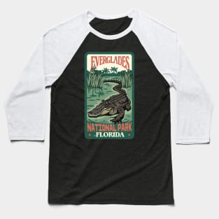 A Vintage Travel Art of the Everglades National Park - Florida - US Baseball T-Shirt